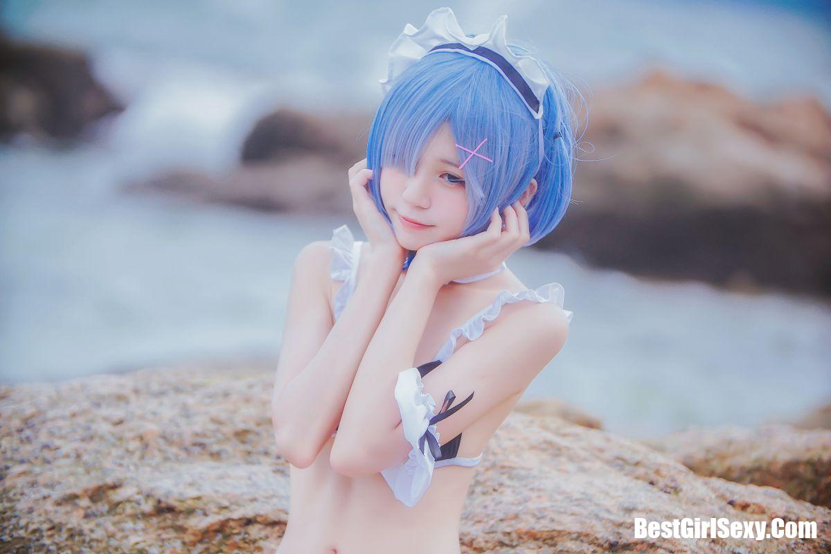 Coser@桜桃喵 Vol.036 蕾姆水着 36